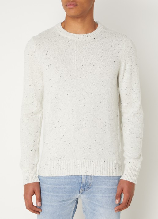 Marc O'Polo Fijngebreide pullover in wolblend met gemêleerd dessin