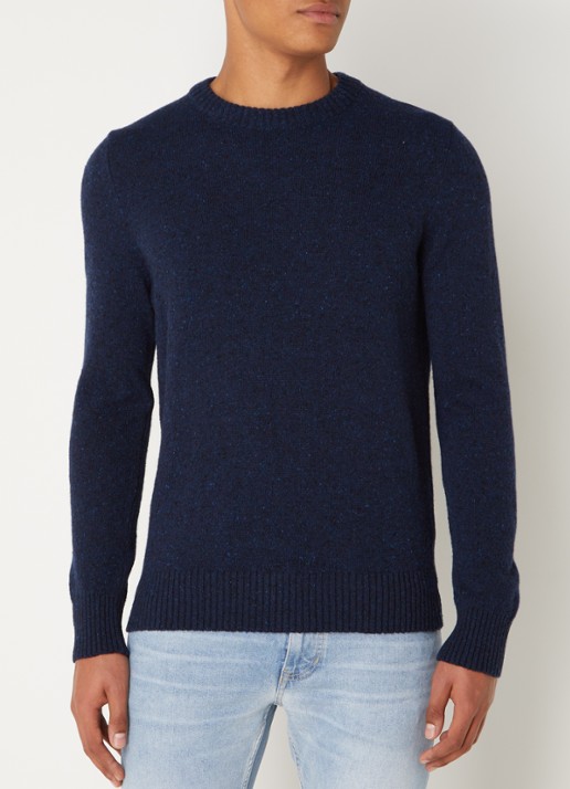 Marc O'Polo Fijngebreide pullover in wolblend met gemêleerd dessin