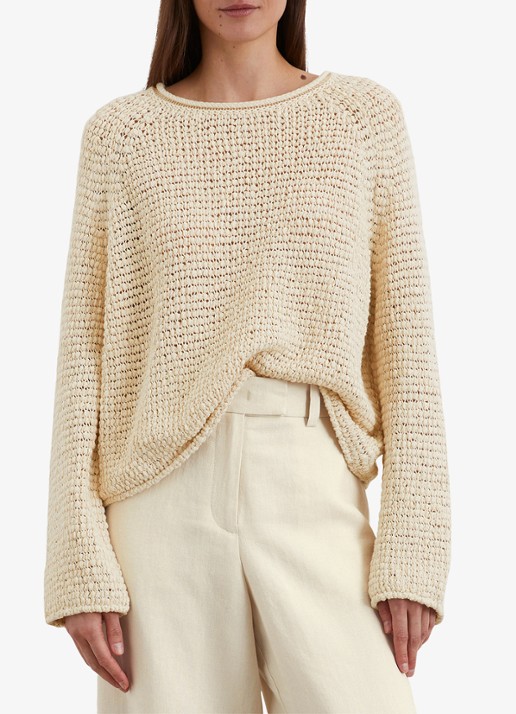 Marc O'Polo Fijngebreide pullover met opengebreid dessin