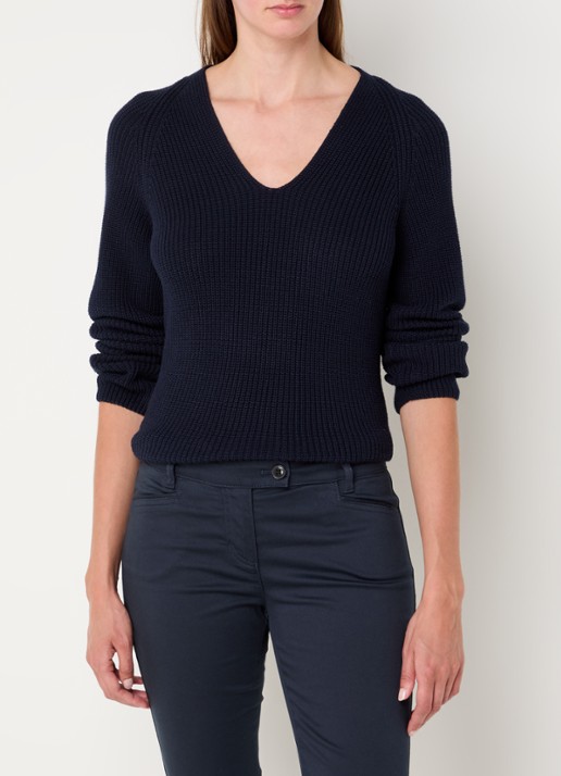 Marc O'Polo Fijngebreide pullover met V-hals