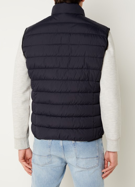 Marc O'Polo Gewatteerde bodywarmer met logo - achterkant 2 donkerblauw