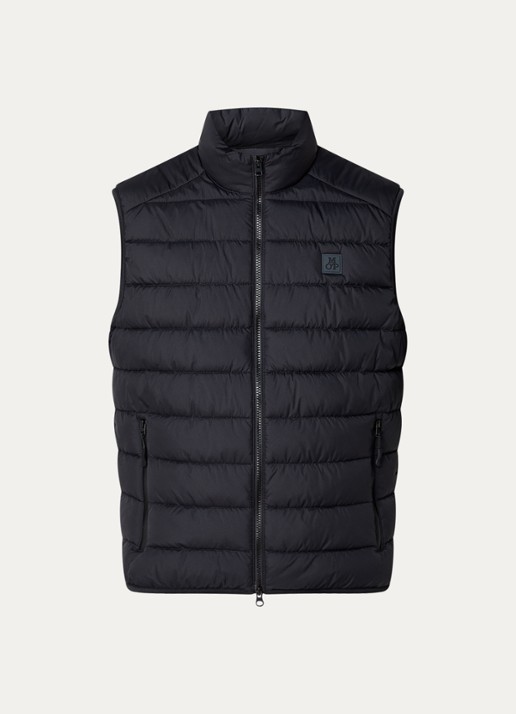 Marc O'Polo Gewatteerde bodywarmer met logo - voorkant 7 zwart