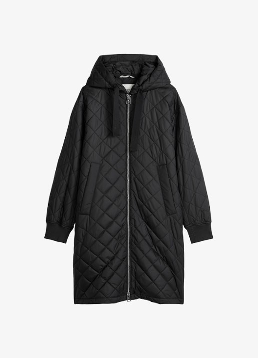 Marc O'Polo Gewatteerde jas met quilt patroon en steekzakken - voorkant black-0001 / zwart