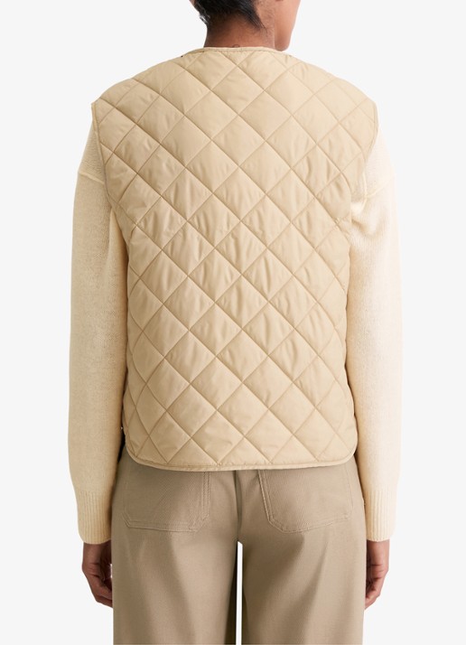 Marc O'Polo Gilet met ruitdessin - achterkant 3 beige