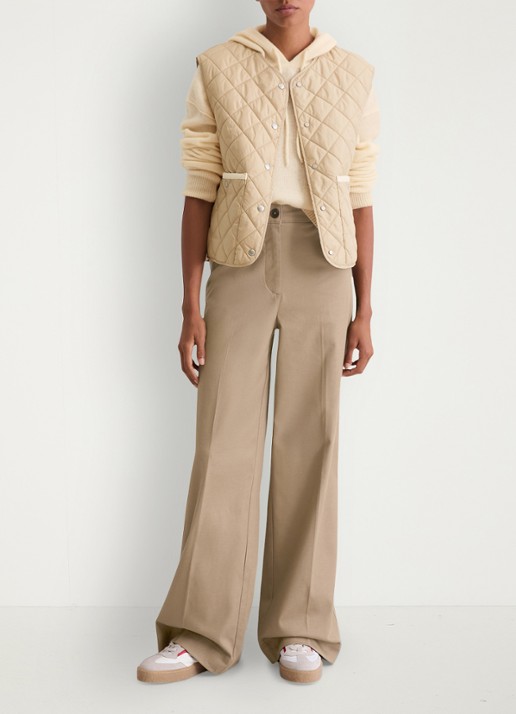 Marc O'Polo Gilet met ruitdessin - voorkant 2 beige