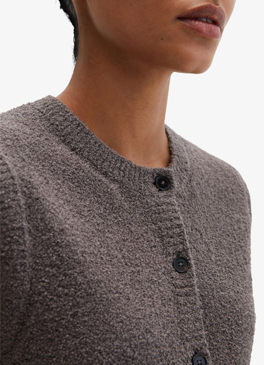 Marc O'Polo Gilet met structuur en ronde hals - detail 2 lichtbruin