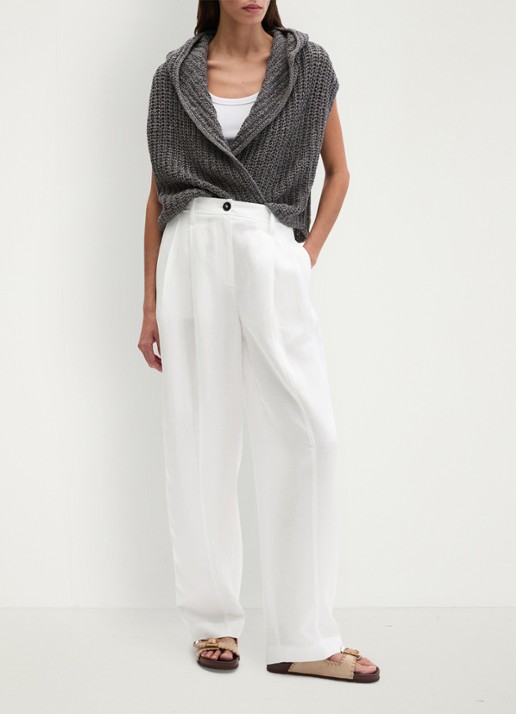 Marc O'Polo Grofgebreid vest met capuchon - voorkant 5 oxide grey-0364 / grijs