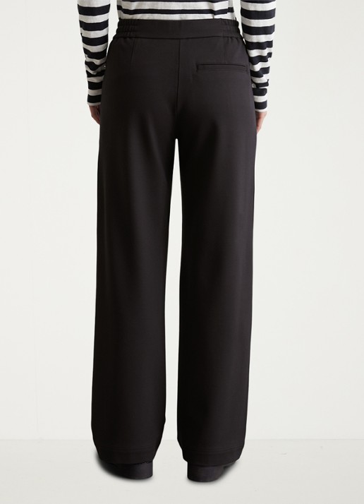 Marc O'Polo High waist straight fit pantalon met ritszakken - achterkant zwart