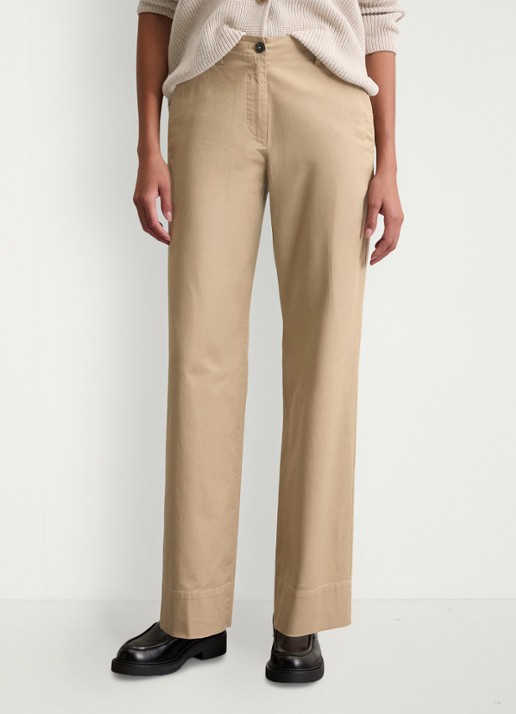 Marc O'Polo High waist straight fit pantalon met steekzakken