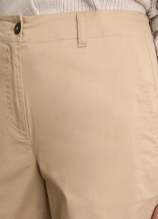 Marc O'Polo High waist straight fit pantalon met steekzakken - detail 3 beige