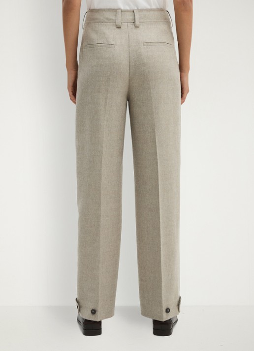 Marc O'Polo High waist tapered fit pantalon met steekzakken - achterkant 5 taupe