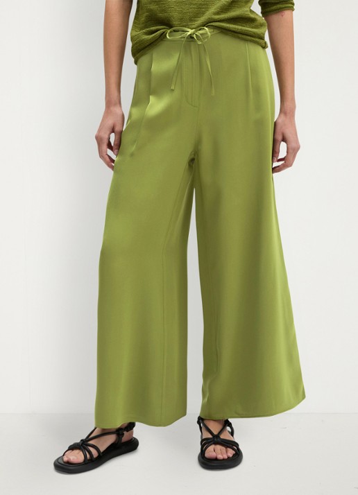 Marc O'Polo High waist wide fit broek met steekzakken