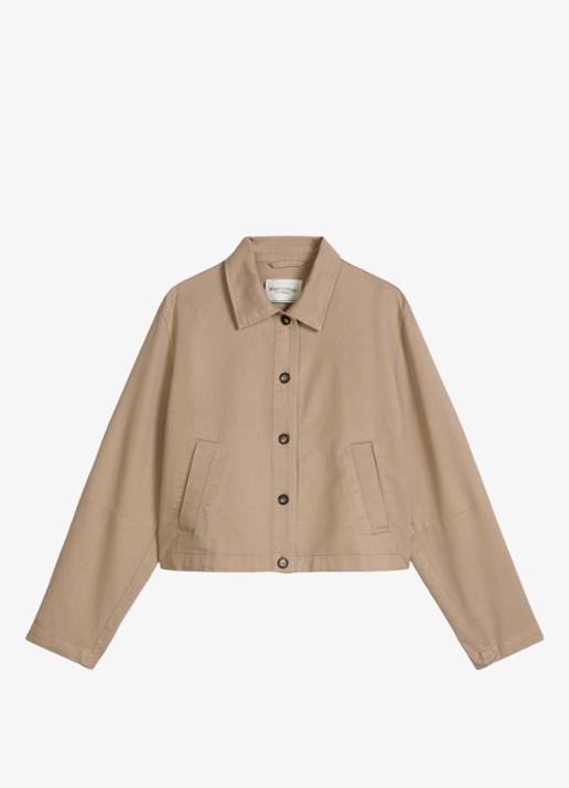 Marc O'Polo Jack in lyocell blend met steekzakken - voorkant lichtbruin
