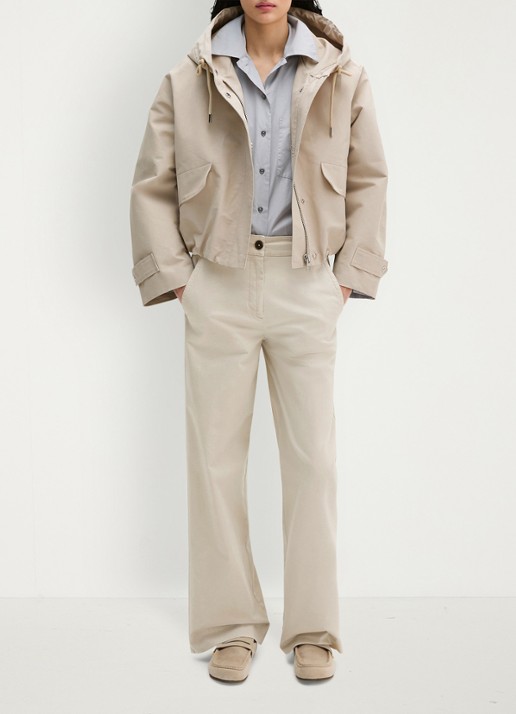 Marc O'Polo Jack met klepzakken en capuchon - voorkant 5 beige