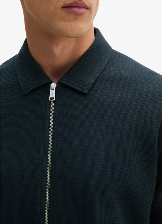 Marc O'Polo Jack met kraag - detail 2 donkerblauw