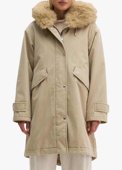 Marc O'Polo Jas met details van imitatiebont en klepzakken