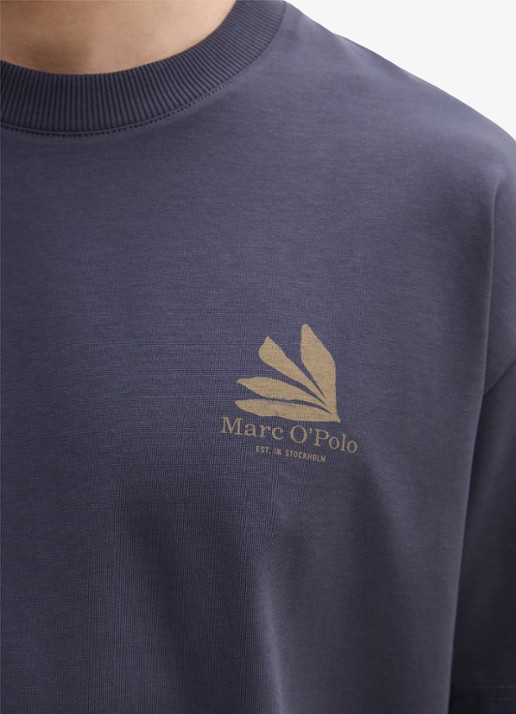 Marc O'Polo Jersey T-shirt met logo- en backprint - detail 2 faded blue/0363