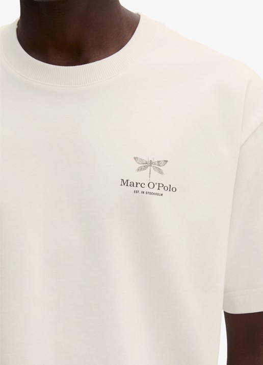 Marc O'Polo Jersey T-shirt met logo- en backprint  - detail 4 silky white/1183