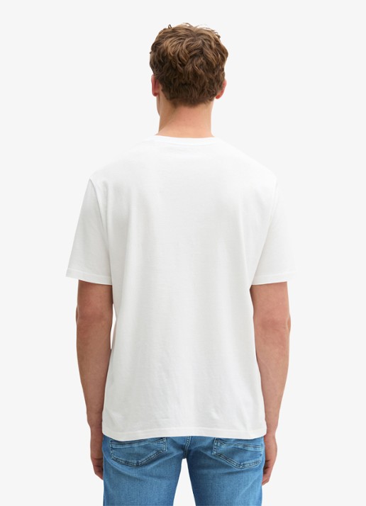 Marc O'Polo Jersey T-shirt met logo - achterkant white/0163