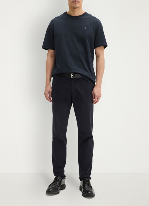 Marc O'Polo Jersey T-shirt met logo - voorkant 3 dark navy/4131