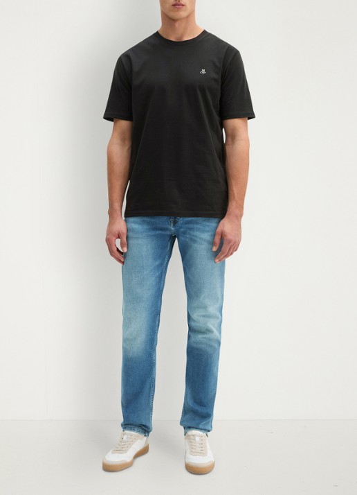 Marc O'Polo Jersey T-shirt met logo - voorkant 5 black/0001