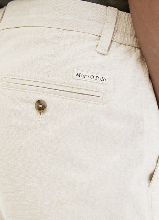 Marc O'Polo Korte broek in linnenblend - detail 5 beige