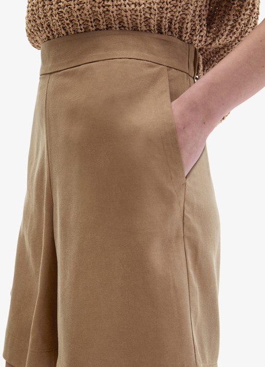 Marc O'Polo Korte broek met steekzakken - detail 2 burnt brown-1972 / bruin