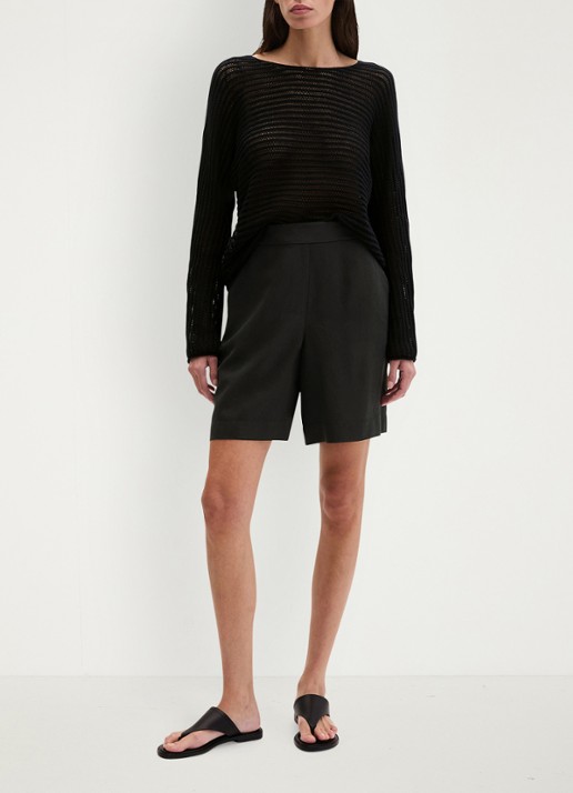 Marc O'Polo Korte broek met steekzakken - voorkant 2 black-0001 / zwart