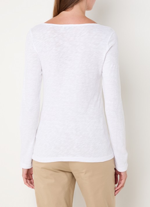 Marc O'Polo Longsleeve met boothals - achterkant wit