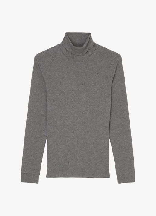 Marc O'Polo Longsleeve met col - voorkant 2 grijsmele