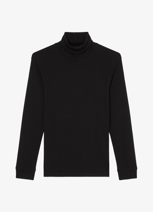 Marc O'Polo Longsleeve met col - voorkant 2 zwart