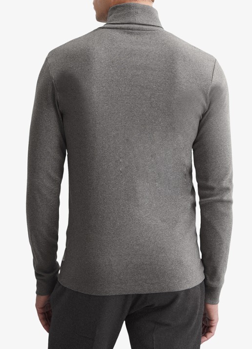 Marc O'Polo Longsleeve met col - achterkant grijsmele