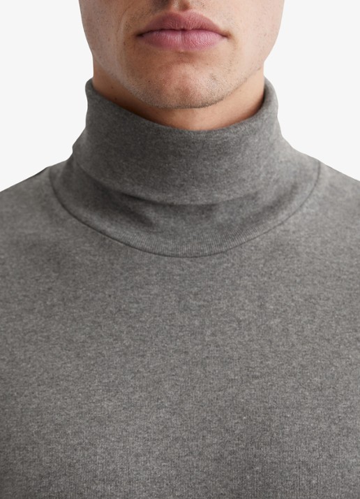 Marc O'Polo Longsleeve met col - detail 4 grijsmele