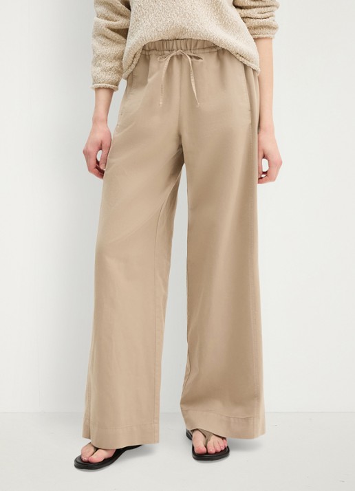 Marc O'Polo Loose fit broek in lyocell blend - detail 4 beige