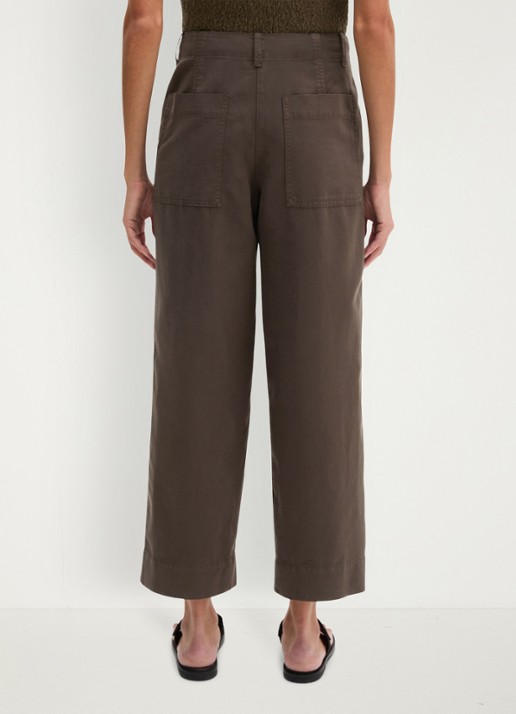 Marc O'Polo Loose fit broek met steekzakken - achterkant donkerbruin