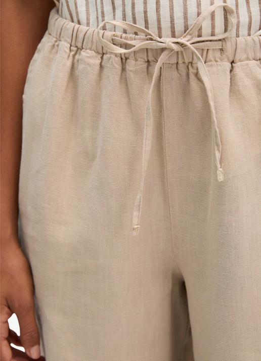 Marc O'Polo Loose fit broek met steekzakken - detail 2 sandpaper-2326 / beige