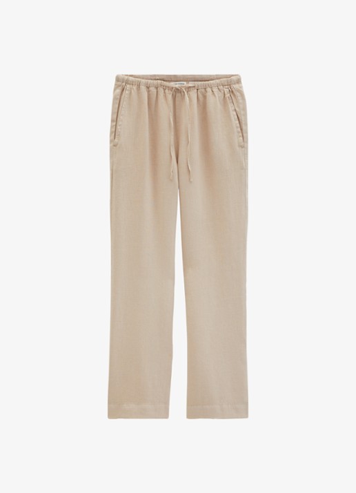 Marc O'Polo Loose fit broek met steekzakken - voorkant 4 sandpaper-2326 / beige