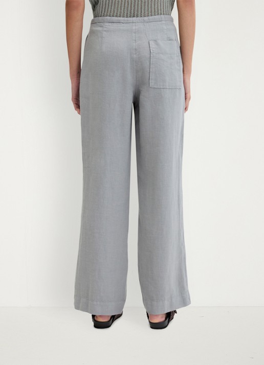 Marc O'Polo Loose fit broek met steekzakken - achterkant quiet sea-0639 / blauw