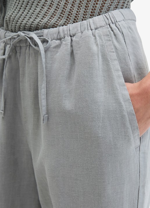 Marc O'Polo Loose fit broek met steekzakken - detail 5 quiet sea-0639 / blauw