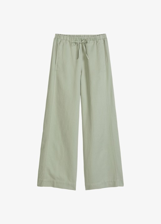 Marc O'Polo Loose fit joggingsbroek in lyocell blend - voorkant 4 lindegroen