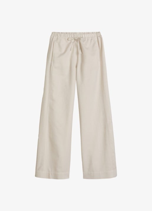 Marc O'Polo Loose fit joggingsbroek in lyocell blend - voorkant 3 beige