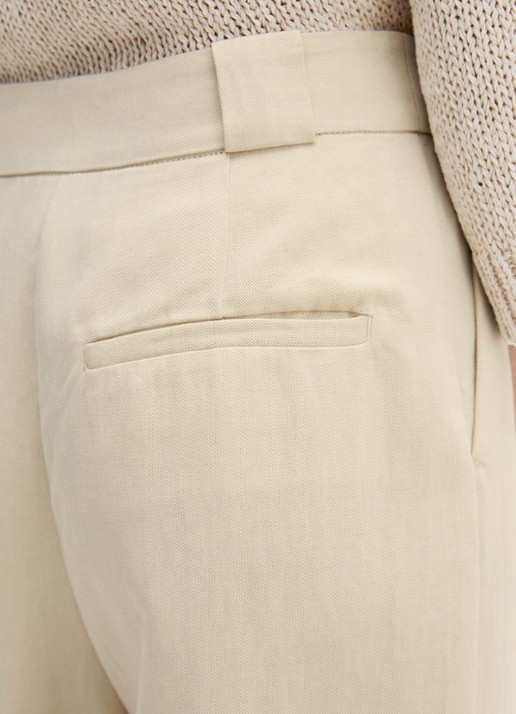Marc O'Polo Loose fit pantalon in linnenblend  - detail 3 beige
