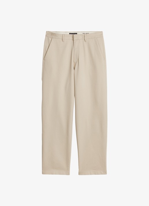 Marc O'Polo Loose fit pantalon met steekzakken - voorkant beige