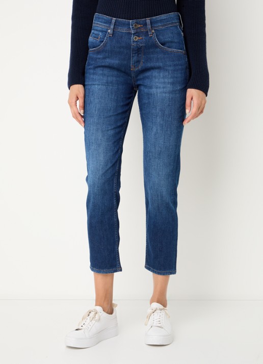 Marc O'Polo Mid waist cropped slim fit jeans met stretch