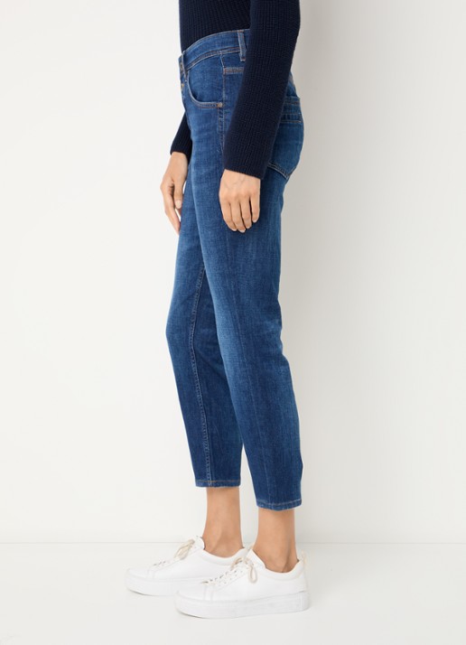 Marc O'Polo Mid waist cropped slim fit jeans met stretch - detail 4 indigo