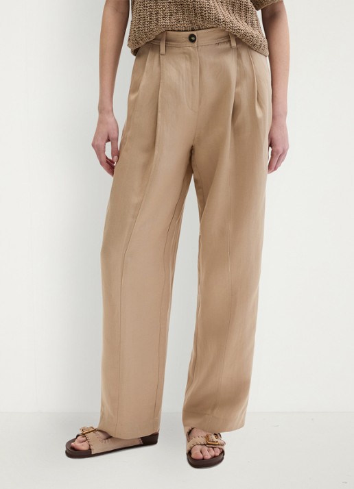 Marc O'Polo Mid waist loose fit pantalon  met steekzakken