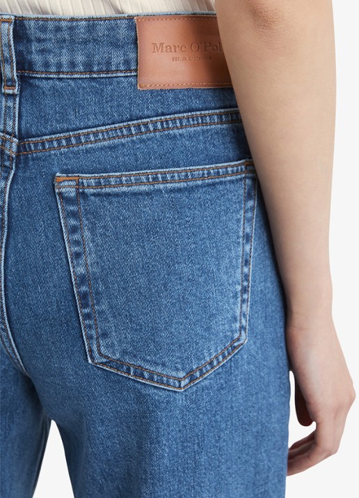 Marc O'Polo Mid waist straight leg jeans met steekzakken - detail 3 indigo