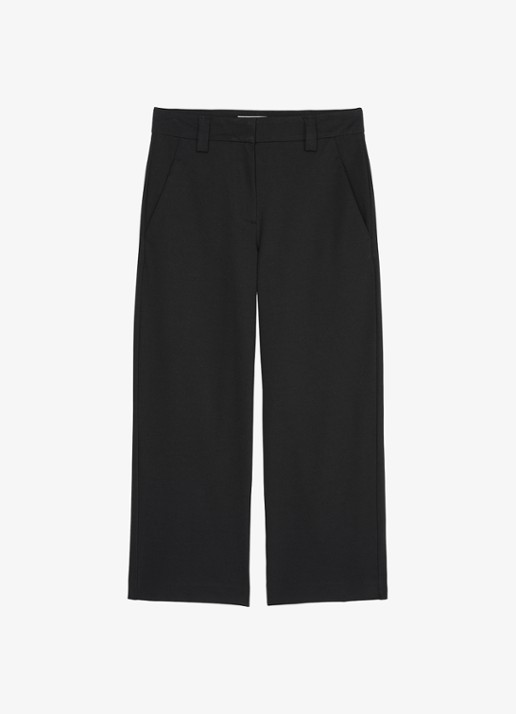 Marc O'Polo Mid waist wide fit culotte van jersey met steekzakken
