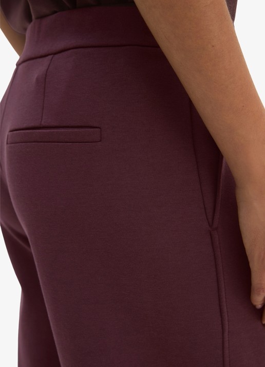 Marc O'Polo Mid waist wide fit pantalon met gemêleerd dessin - detail 5 kersenrood