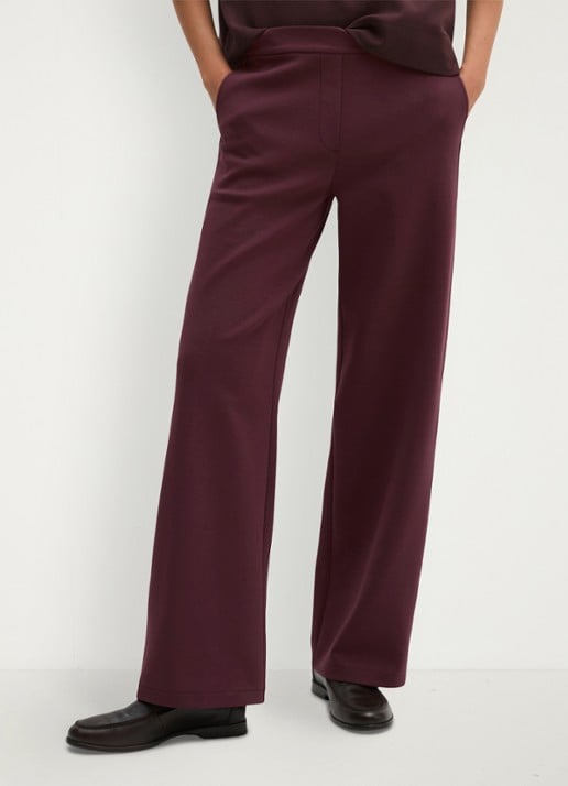Marc O'Polo Mid waist wide fit pantalon met gemêleerd dessin